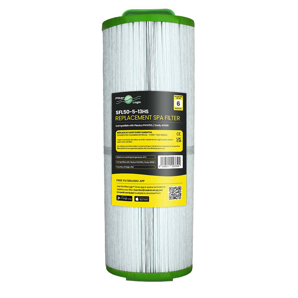 FilterLogic SFL50-5-13-HS Hot Tub Spa Filter compatible with Pleatco PWW50L