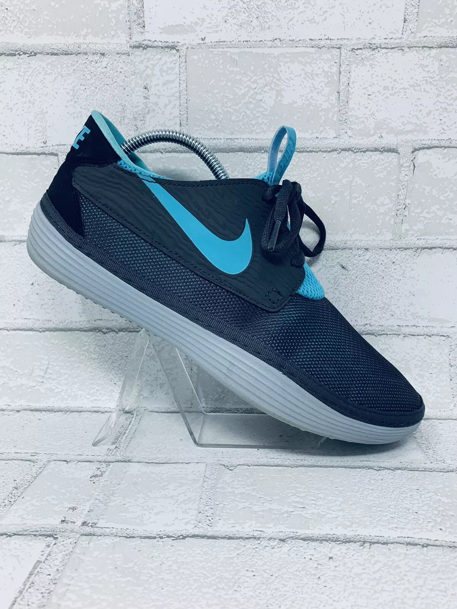 Nike Mens Solarsoft Moccasin 555301 040 Black Blue Running Shoes