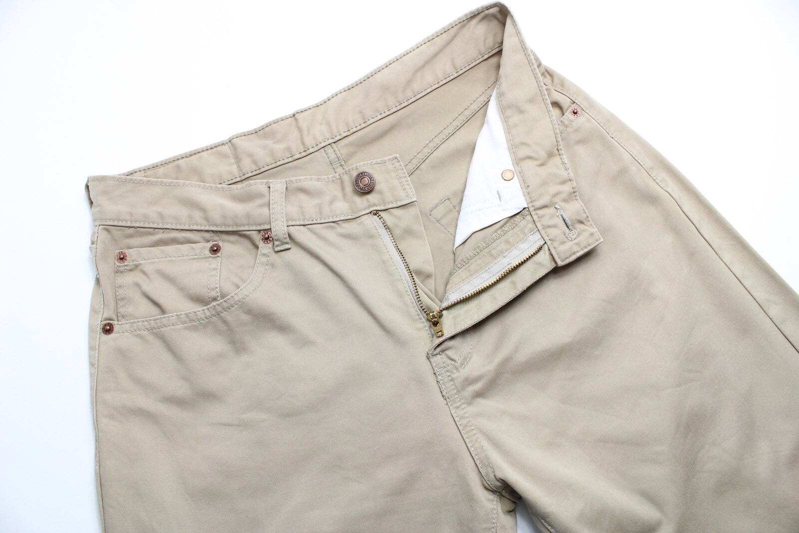 LEVI's 751 Trousers Men's W30/L34 Standard Fit Zip Fly Beige image 4