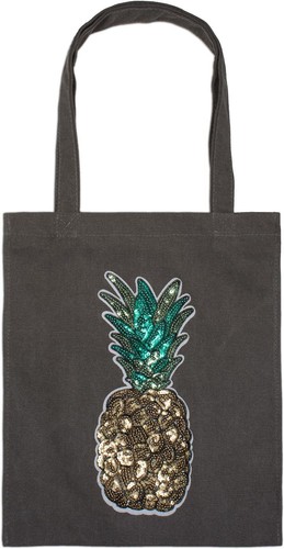 styleBREAKER bolsa para compras con aplicación de piña con lentejuelas, bolso - Imagen 10 de 13