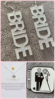 KAUFEN SIE 2 ERHALTEN SIE 1 GRATIS Braut & Brautjungfer Schmuck Ohrringe Halskette Abzeichen Hochzeit