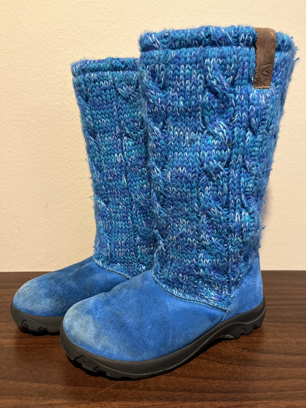 Stivali invernali al polpaccio in pile per ragazze Keen taglia 1 9641 SKDV pelle scamosciata lavorati a maglia bambini