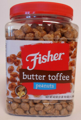 Fisher Butter Toffee Peanuts 42 Oz High Protien Nut Snack  42 oz