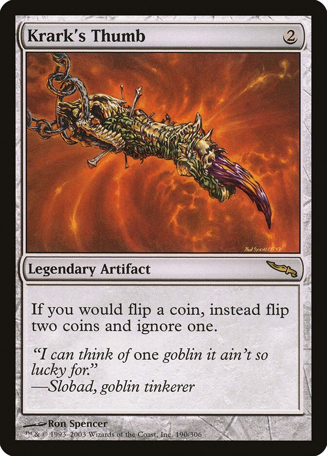 MTG foil英語　クラークの親指　ミラディン　MRD MTG Krark's Thumb Mirrodin Japanese Near Mint Foil | eBay