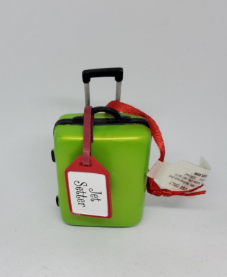 Hallmark Jet Setter Green Suitcase Christmas Ornament Trimmer