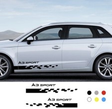 Pair Car Racing Skirt Waist Line Stripe Vinyl Graphics Decoration For Audi A1