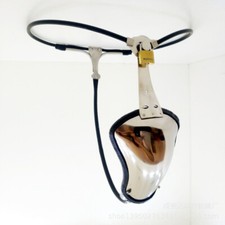 Male Stainless Steel Chastity Belt Device with Chastity Cage Adjustable Lock