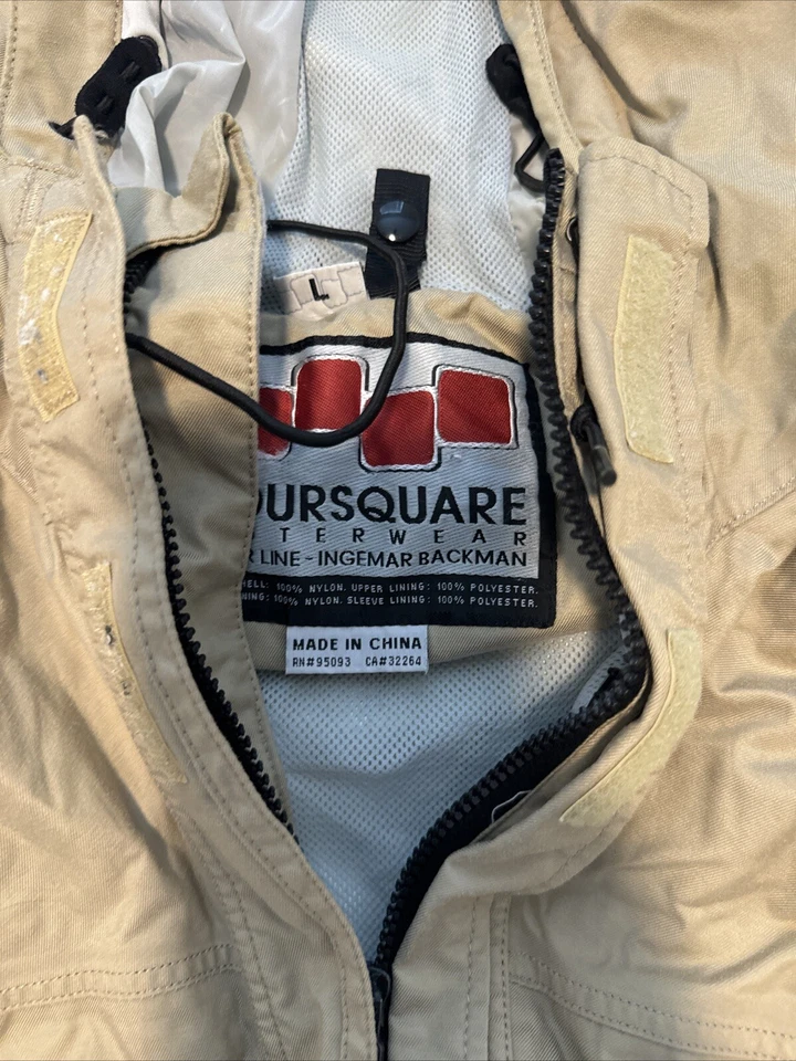 Foursquare Snowboard Prendas exteriores Shell Hombres Beige Chaqueta Talla Grande Foto 4 de 4