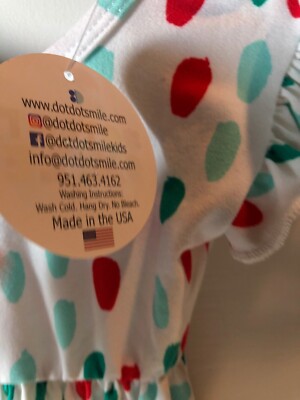 Dot Dot Smile Girls Red Green Christmas Flutter Sleeve Empire Dress Size  12/24M | eBay