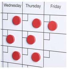 Scribble Red Round Magnet Whiteboard Set Of 20