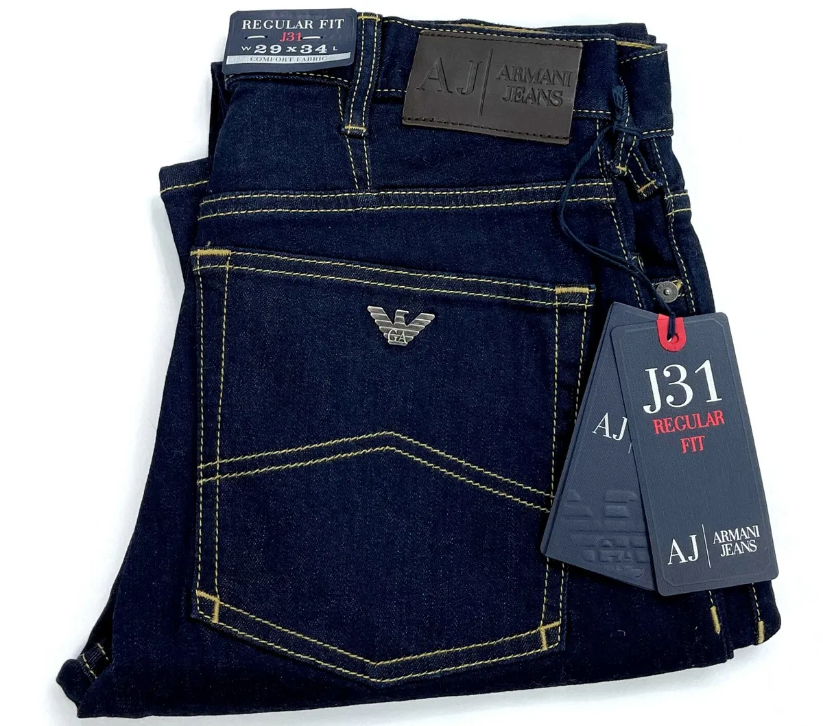 Armani Jeans Regular Fit J31 Denim Indigo Straight Men`s Jeans