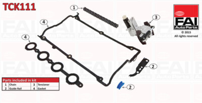 FAI AutoParts TCK111 Steuerkettensatz + Ventilschaftdichtung für Audi Seat
