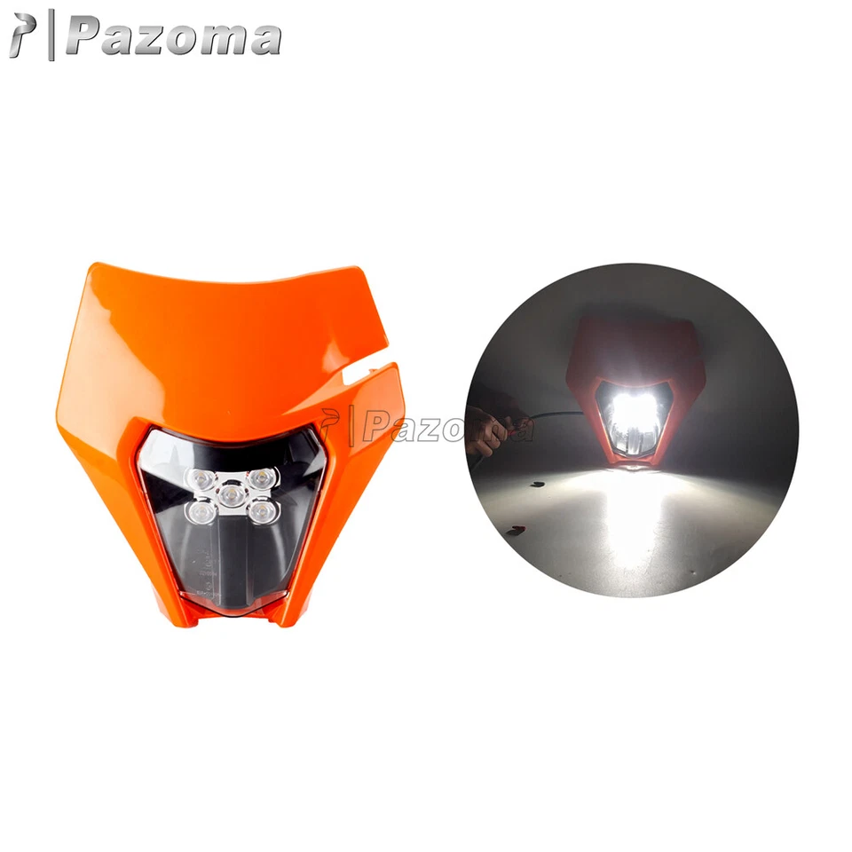 Faro LED para Suzuki DR100/125/200/250/350/370 Honda CR100/125 Yamaha Enduro Foto 4 de 4