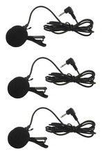 Audio2000'S AEM6002X3 3-Pack Lavalier Mic w/3.5mm Right Angle Connector - NEW