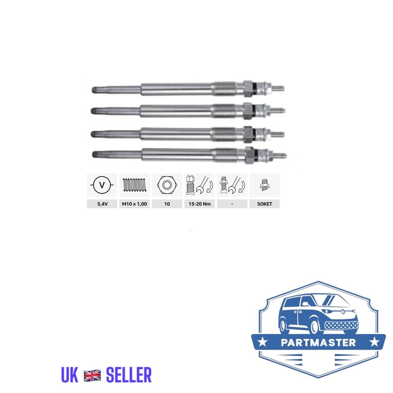 4X HEATER GLOW PLUGS FOR BMW 12345678 SERIES X1X2X3X4X5