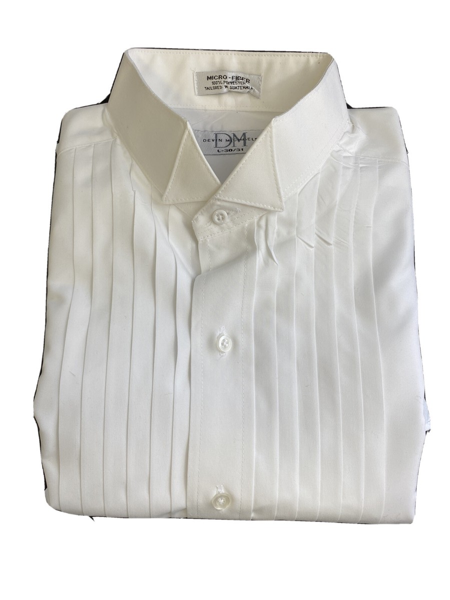 wing collar pleated dress shirt 700L - White Wing Tip Collar Pleated Tuxedo Shirt - Ladies
