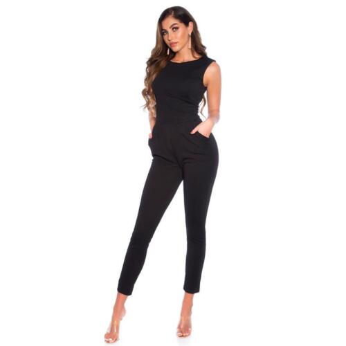 Elegant Sleeveless Women Overall Jumpsuit Black #OV547