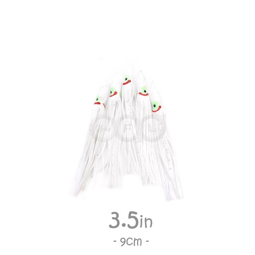 50pcs pack 3.5" 3 1/2" 9cm Squid Skirt Hoochies Rock Fish soft Lures Octopus New - Picture 15 of 15