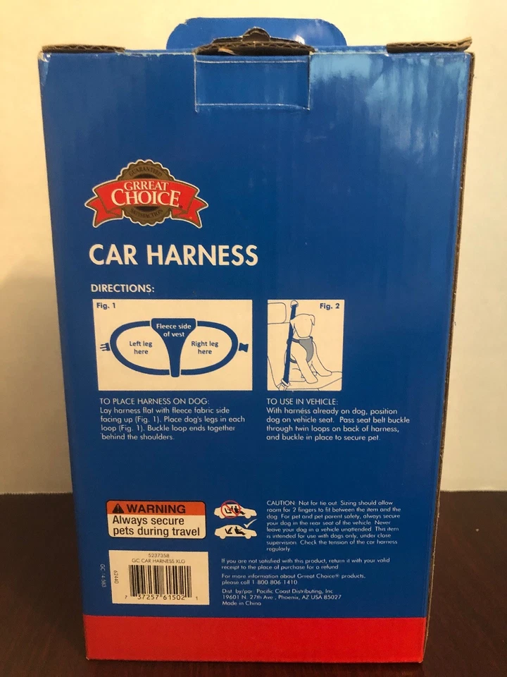 Arnés de coche Grreat Choice extra grande para perros 60-120 libras NUEVO Foto 2 de 2