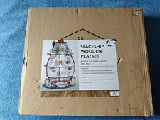 Spaceship Wooden Playset New In Box For Ages 3 And Up