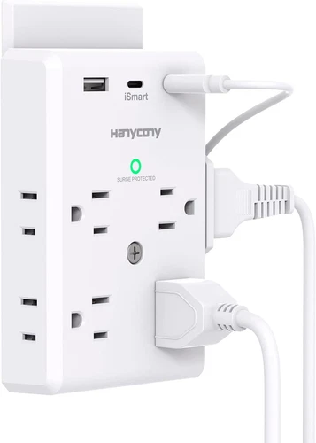 Power Strip Surge Protector Multi Plug Outlet Extender with USB C Ports, 3 Sided