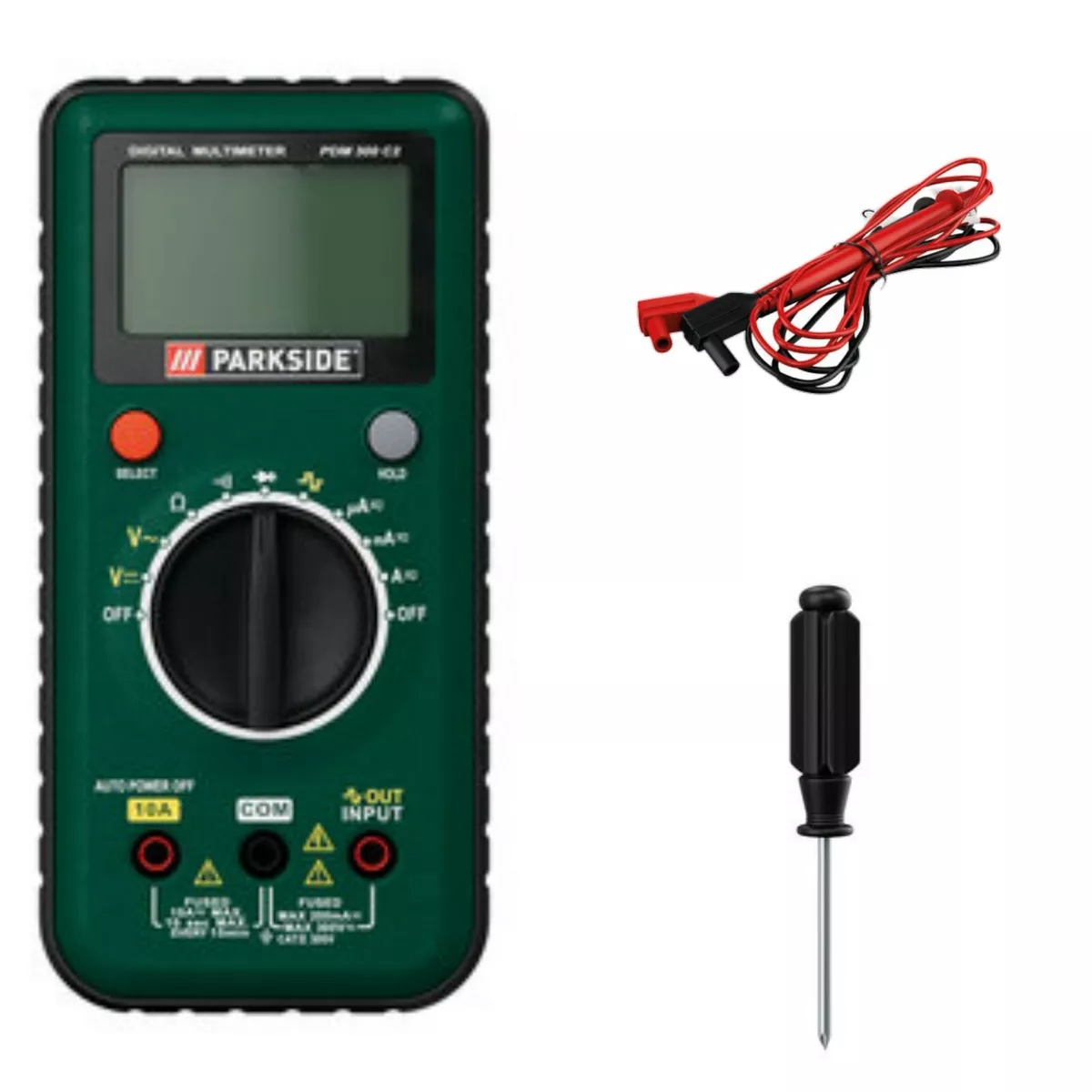 Parkside Digital LCD Auto Range Multimeter AC DC Voltage Tester