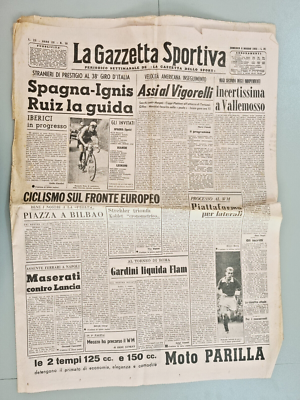 Gazzetta Dello Sport Du 8 Mai 1955 - Édition Originale Avec Maserati, Lancia, Tennis Et Giro - Collection