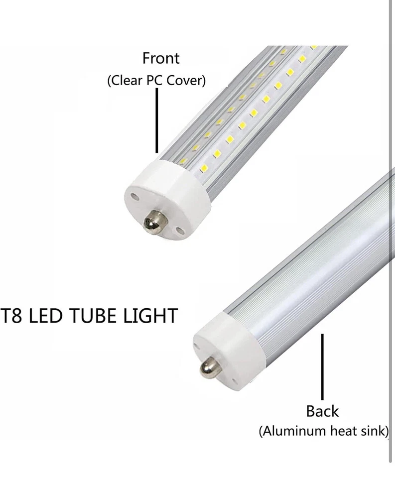 10-Pack - 36W T8 LED Tube Lights 4 Foot Equal to 45.8In,60W F48T12 R17D HO - Image 4 of 4