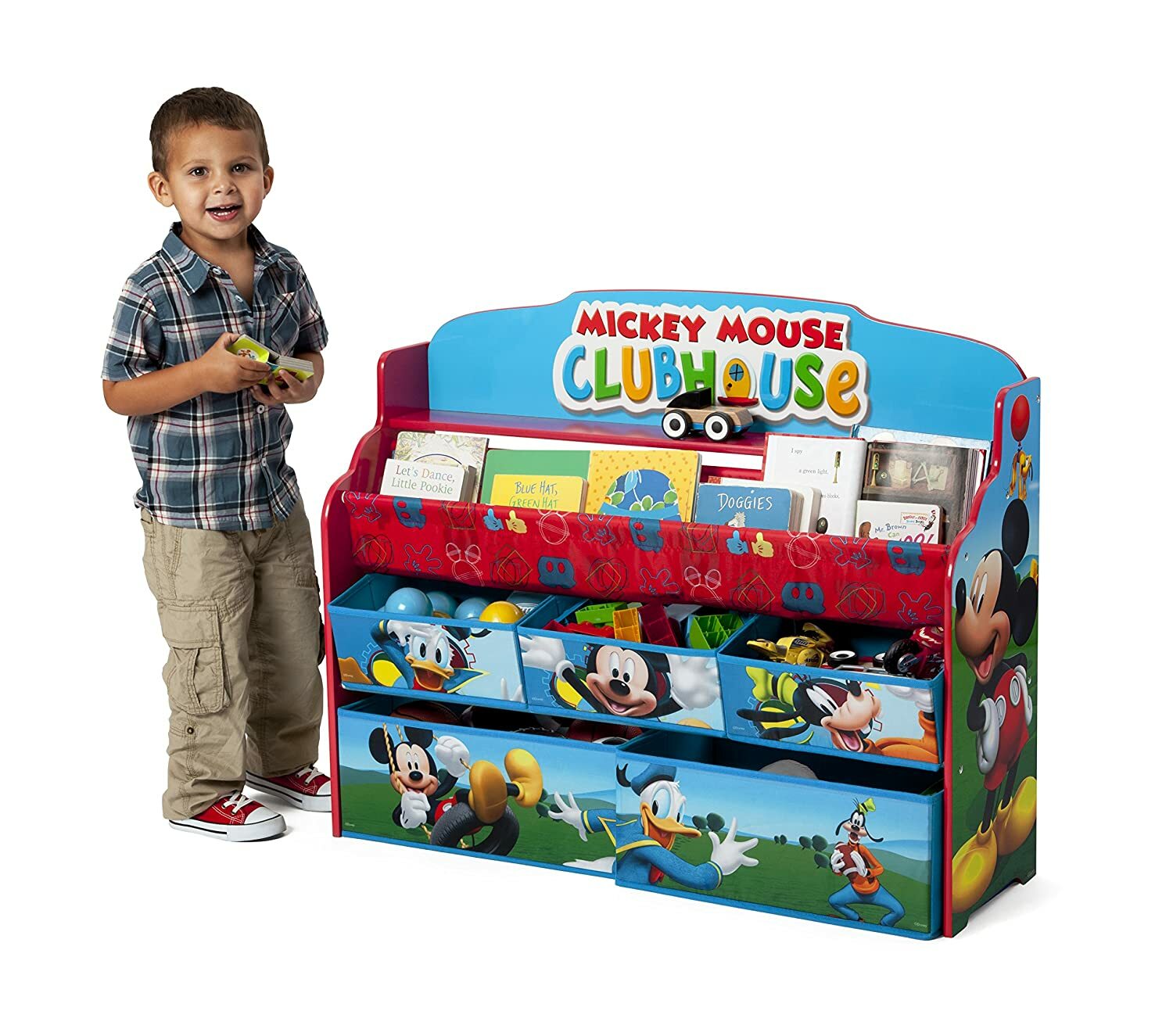 Mickey Mouse Toy Organizer Storage Bins Book Shelf Kids Playroom Box