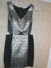 Women's LUSH  Short  Party Dress Black/Gold size S polyester/spandex