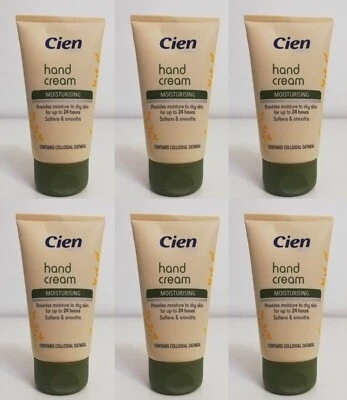 6 x Cien Moisturising Hand Cream Softens & Smooths Dry Hand Colloidal Oatmeal