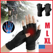 2 Pairs Copper Compression Arthritis Gloves Carpal Tunnel Joint Pain Relief Hand