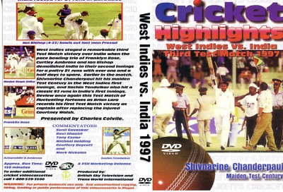 WEST INDIES VS INDIA THIRD CRICKET TEST MATCH DVD 1997 150MINS (DIGITAL)