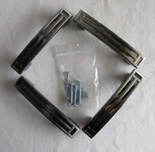 Amerock drawer pull 4" black with silver finish cabinet handles cupboard Deco