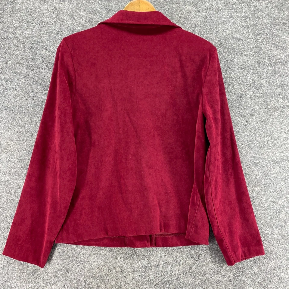 Chaqueta Jaclyn Smith Mujer M Mediana Roja Cuello Abotonado Manga Larga Clásica Foto 2 de 4