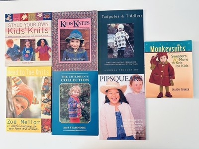 Knitting for Kids Lot of 7 Monkeysuits Pipsqueaks Tadpoles Tiddlers Childrens 