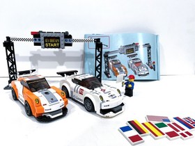 USED LEGO SPEED CHAMPIONS 75912 PORSCHE 911 GT FINISH LINE RETIRED W/ BOX MANUAL