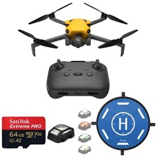 Skyrover X1 4K Drone w/Remote Controller, Yellow, w/64GB Card, Strobe Light