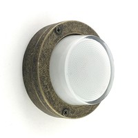 AußEnleuchte Wand Messing Glas Rund D: 14 Cm IP64 G9 Maritim Lampe Keller Treppe