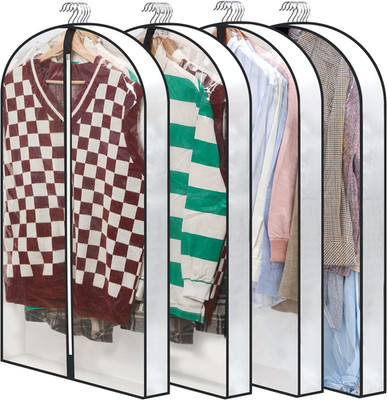 4 Pcs 40'' Garment Bag Travel Suit Dress Storage Clear Cover Full Zipper Coat US