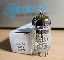 GL-6072 GE FIVE STAR BLACK PLATE NOS TUBE 3 MICA 6072 12AY7 IBM LABEL *eTRACER*