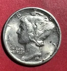 1945D US Mercury SILVER Dime "Denver" Mint! Choice AU! Old UUS Coin!