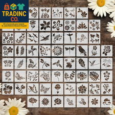 66 Pcs Small Stencils for Crafts Reusable 3 Inch Stencils for Painting on Wood D