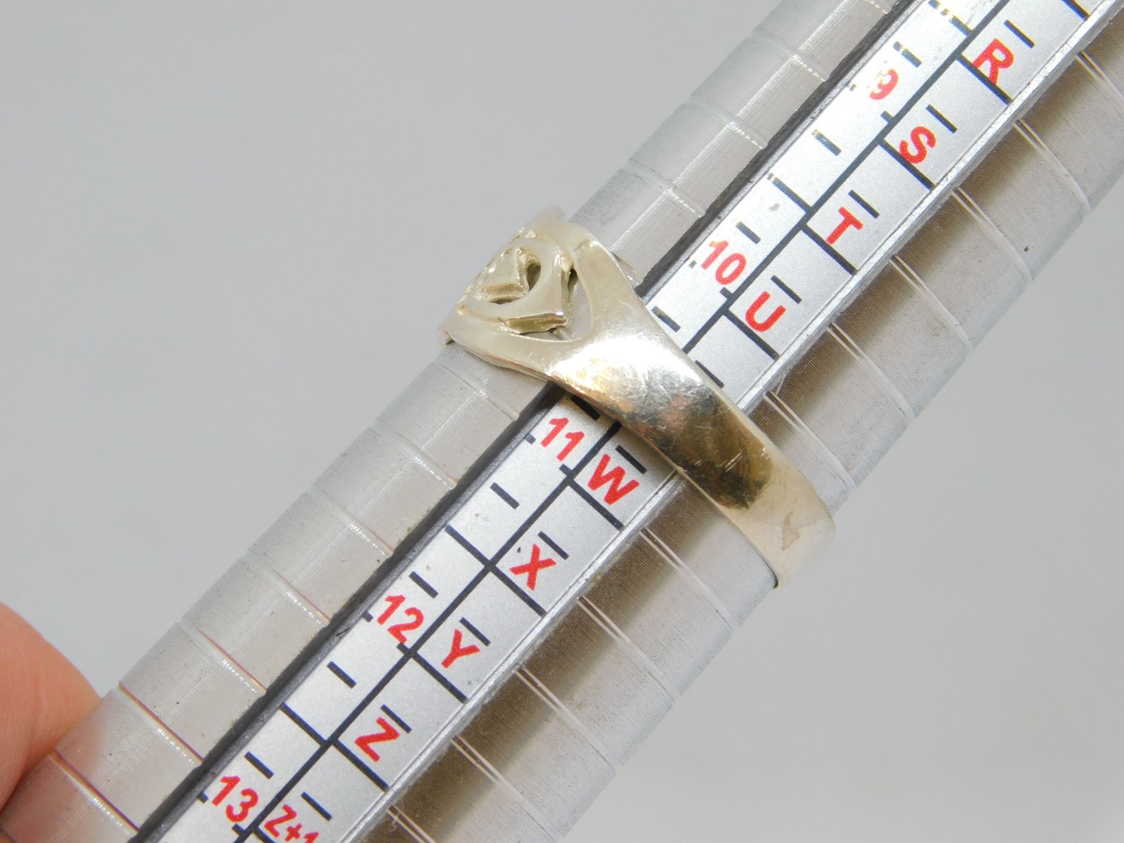 Sterling Silver Cutwork Patterned Heart Band Ring… - image 4