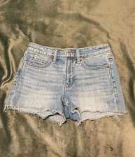 Old Navy OG Straight High Rise Cut-Off Denim Shorts Light Blue Size 0 Pockets