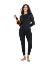 Thermal Underwear for Women Fleece Lined Base Layer Set - Winter Long Johns f...