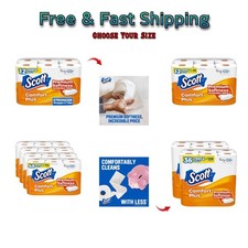 Scott ComfortPlus Toilet Paper, 12 Triple Rolls,1-Ply Toilet Tissue Pick Size 