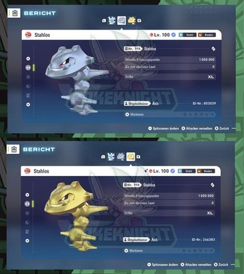 Onix & Stahlos Shiny/ non shiny Item Max. EV 6IV/ DV Pokemon ZA Legenden: Z-A
