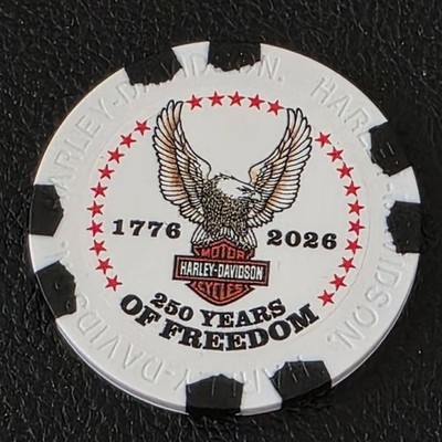 250 FREEDOM EAGLE LAS VEGAS HD - NEVADA White/Black~Harley Davidson Poker Chip