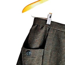 Rare Christian Dior Vintage Pleated Tweed Skirt LL Black Multicolor